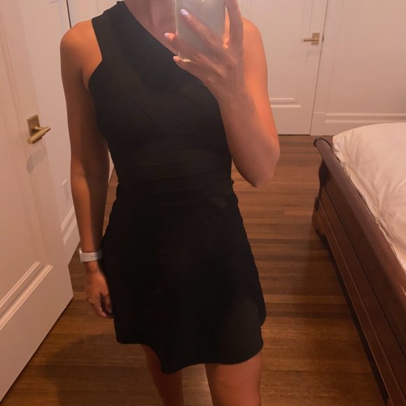 Herve Leger Dresses & Skirts - Herve Leger Asymmetrical Bandage Dress